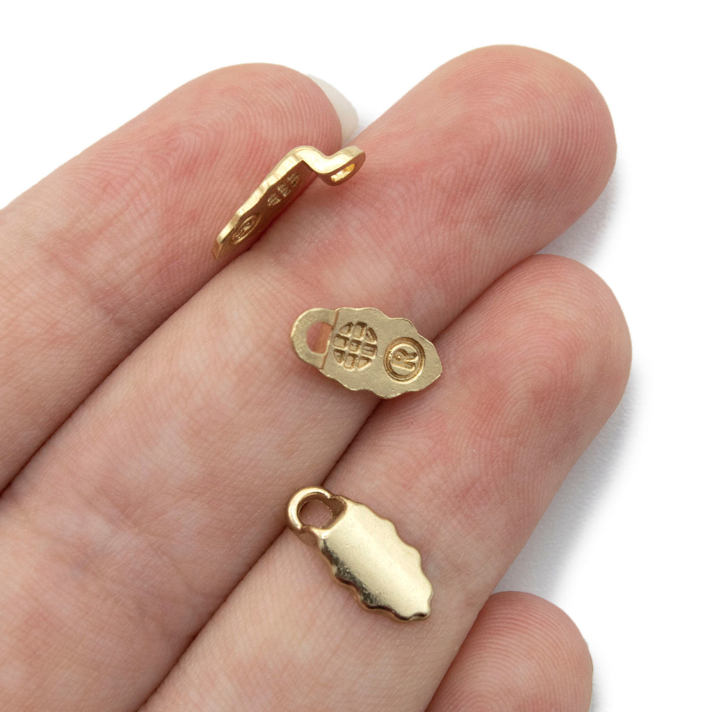 Leaf Glue-on Bails - 13mm x 6mm - Gold and Silver Plate - 100% Guarantee