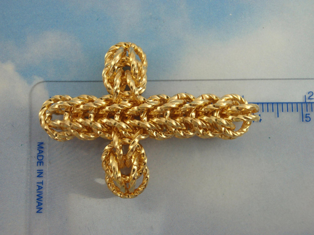 Kit Sparkling Chainmaille Cross Pendant Silver Plate, Gold Plate or Full Persian Intermediate Jewelry Weave