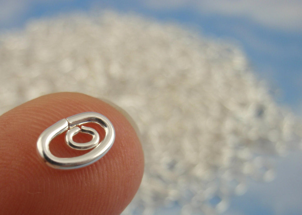 Jump Rings 100 Silver Plated Oval 16, 28, 20, 22, 24 gauge - Best Commercially Made 100% Guarantee
