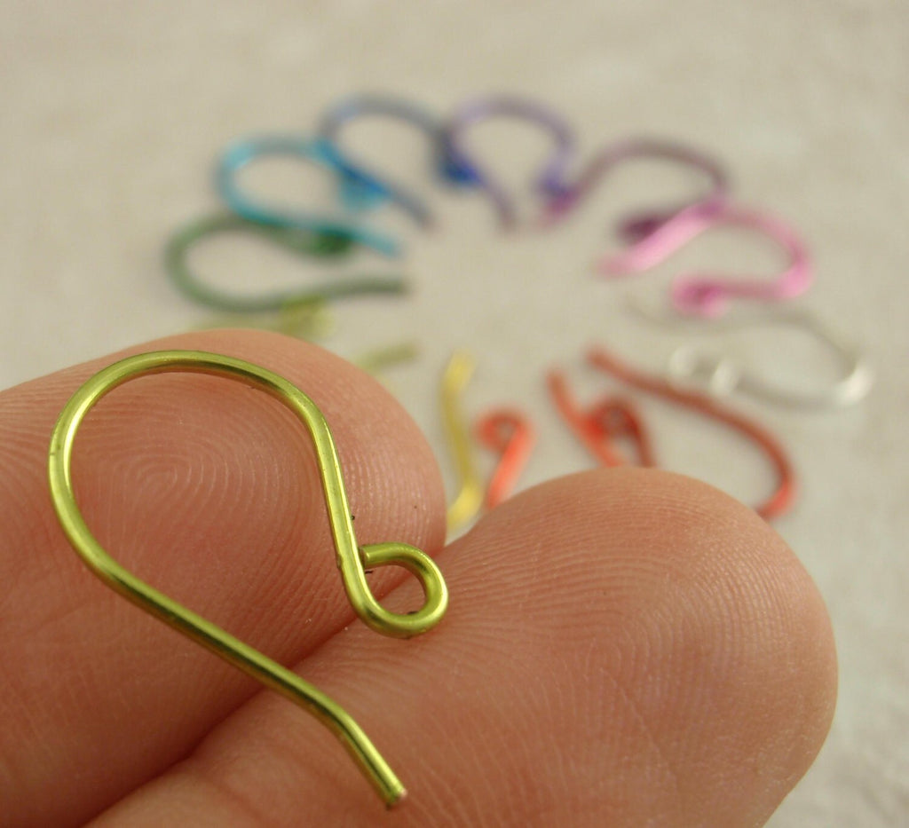 1, 3, 5 Pairs Stylish Ear Wires Handmade in Silver, Gold or 40 Colors - You Pick