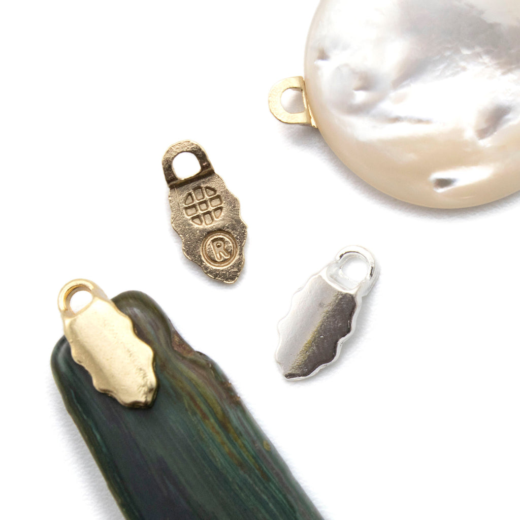 Leaf Glue-on Bails - 13mm x 6mm - Gold and Silver Plate - 100% Guarantee