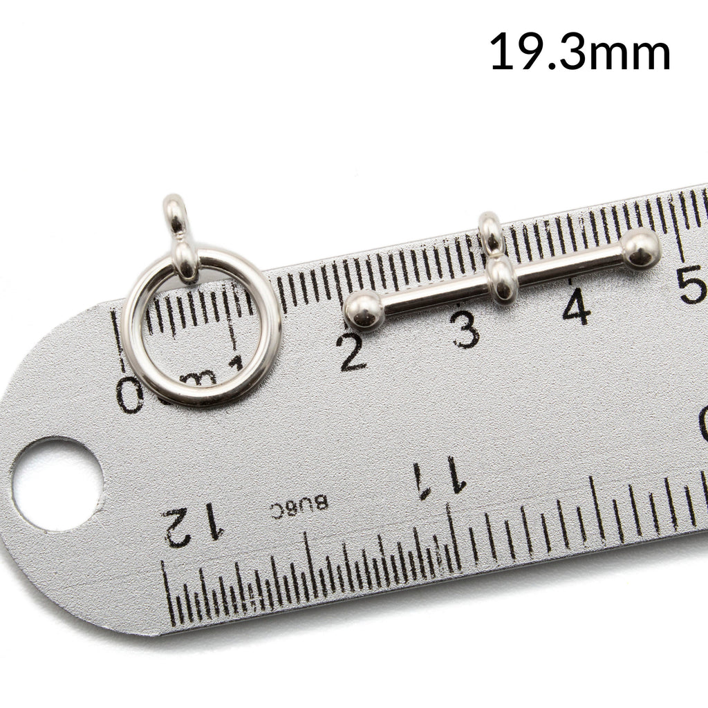 1 Simple Sterling Silver Toggle Clasp - Ball Ends in Shiny Silver, Antique Silver and Black Silver