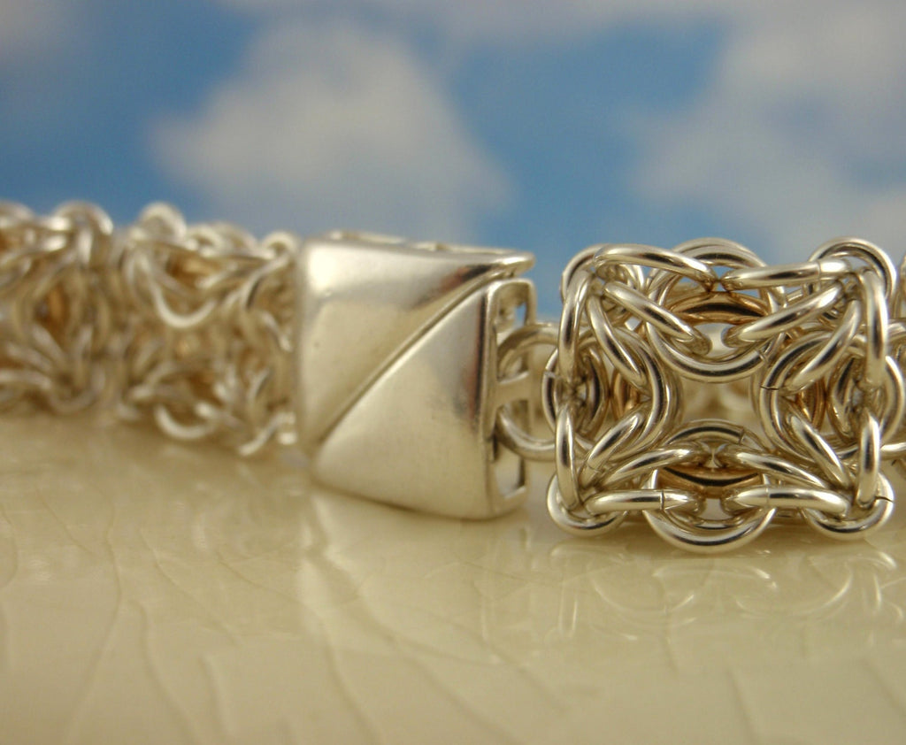 Heirloom Bracelet Kit in Sterling Silver and 14kt Gold Filled Celtic Labyrinth Intermediate Chainmaille Jewelry Creating