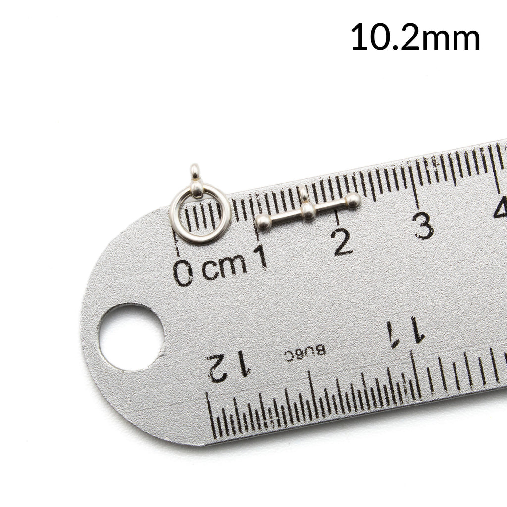 1 Simple Sterling Silver Toggle Clasp - Ball Ends in Shiny Silver, Antique Silver and Black Silver