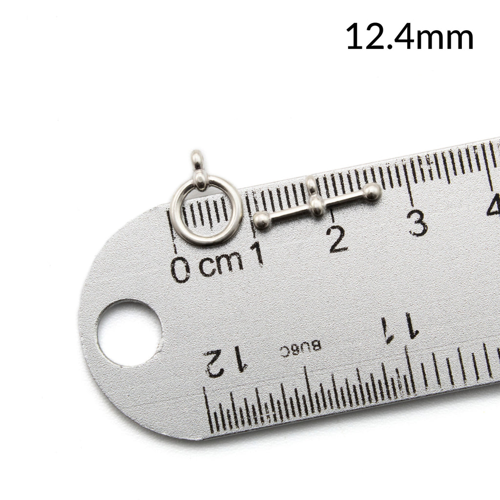 1 Simple Sterling Silver Toggle Clasp - Ball Ends in Shiny Silver, Antique Silver and Black Silver