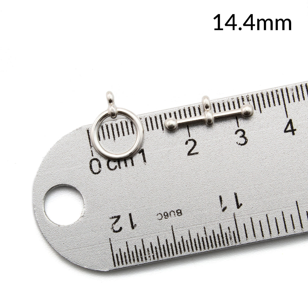 1 Simple Sterling Silver Toggle Clasp - Ball Ends in Shiny Silver, Antique Silver and Black Silver
