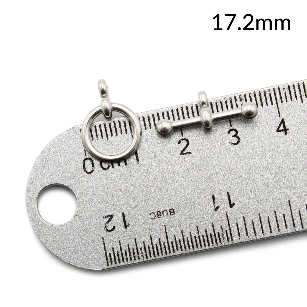 1 Simple Sterling Silver Toggle Clasp - Ball Ends in Shiny Silver, Antique Silver and Black Silver