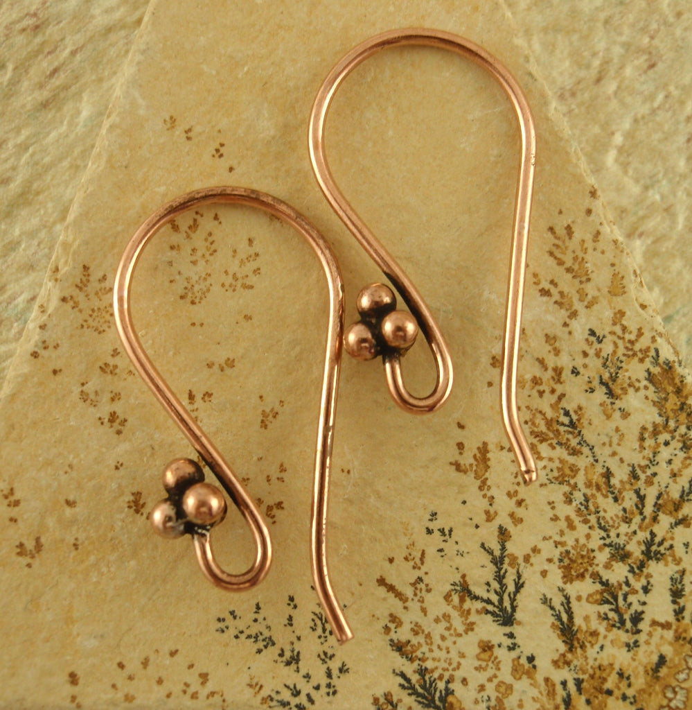 Copper Ear Wires - 4 Ball Accent