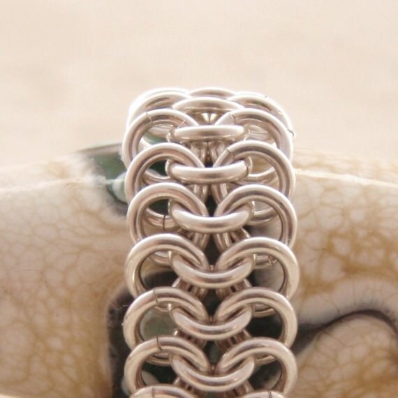 His and Hers Rings Kit in Argentium Sterling Silver European 4 in 1 Beginner Chainmaille Jewelry