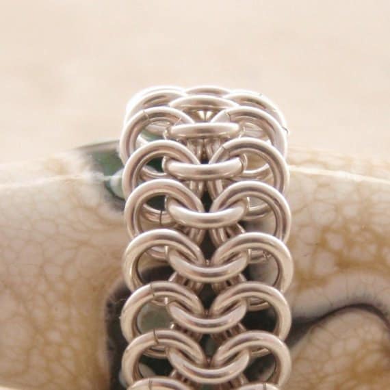Kit Argentium Sterling Silver Chainmaille Ring European 4 - 1 Beginner Jewelry Creating