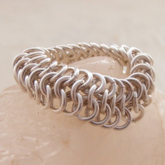 Kit Argentium Sterling Silver Chainmaille Ring European 4 - 1 Beginner Jewelry Creating