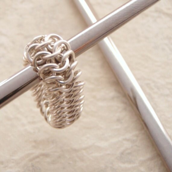 Kit Argentium Sterling Silver Chainmaille Ring European 4 - 1 Beginner Jewelry Creating