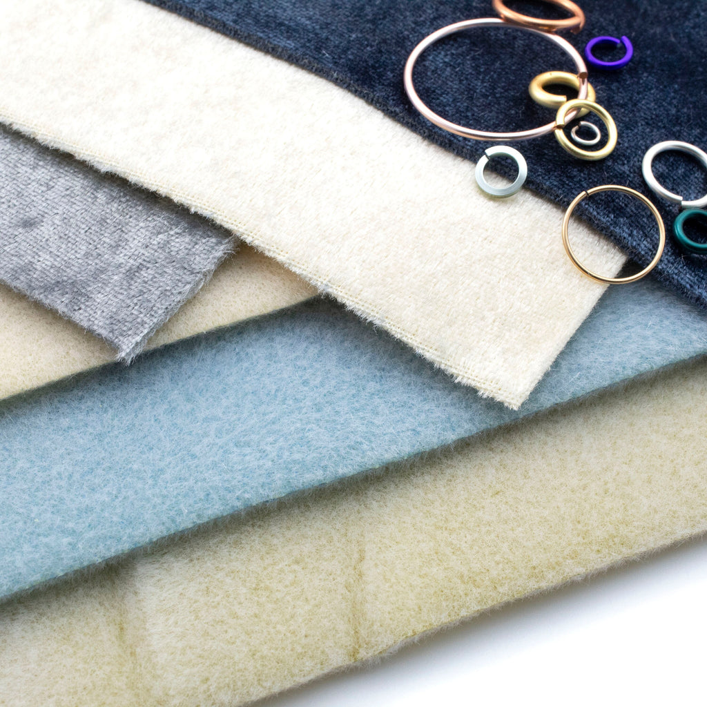 3 Large Bead Mats - Velvet Like Work Surface 12x9 Inches - Colors Vary - Free Jump Ring Sampler Included
