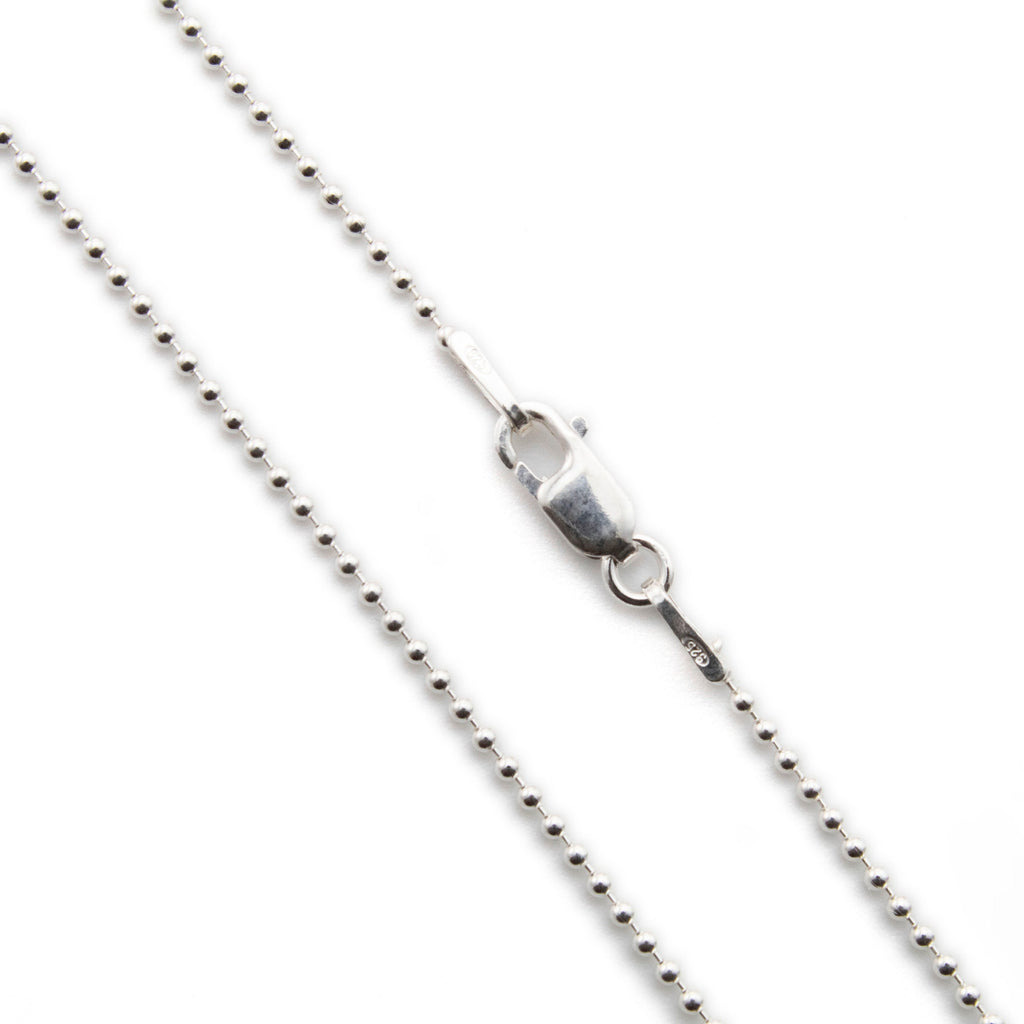 1.2mm Sterling Silver Bead Chain By the Foot or Finished in Any Lengths - Also Antique Silver and Black Silver - Made in the USA