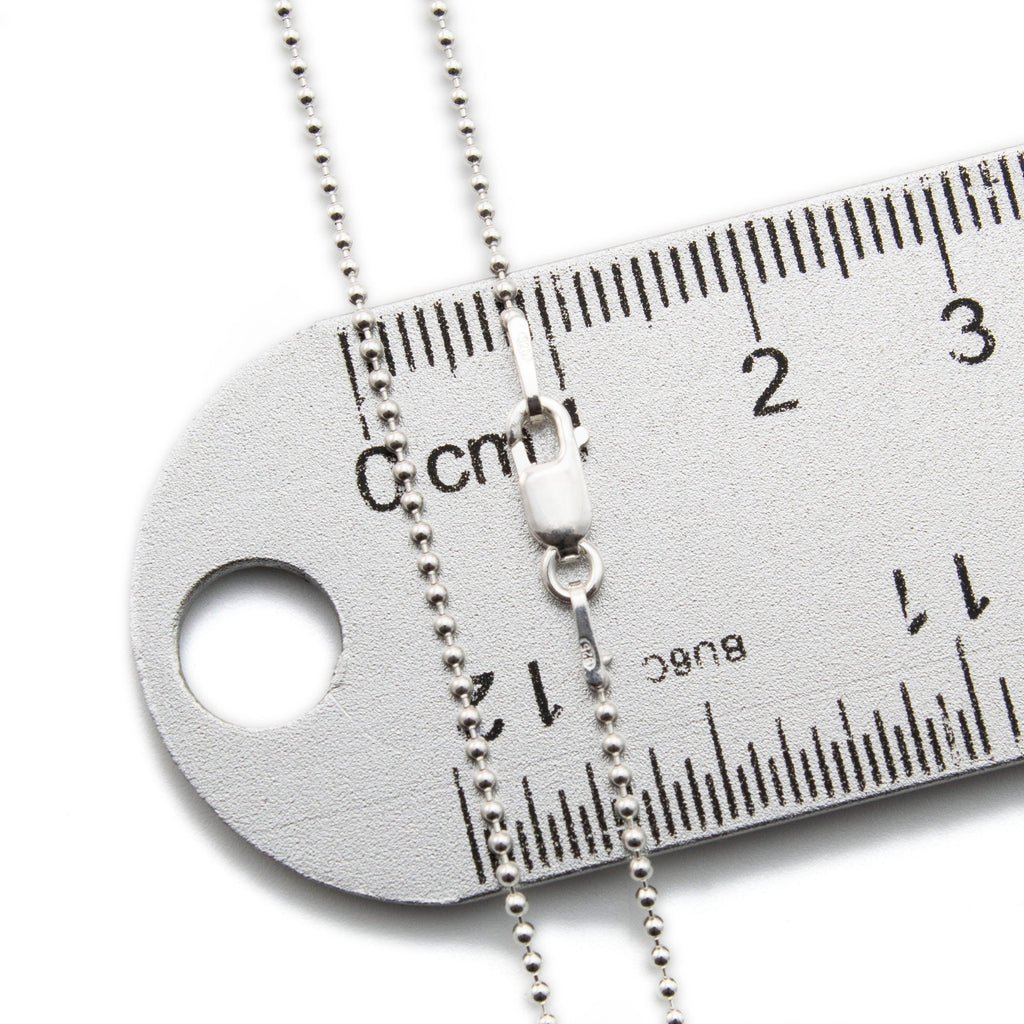 1.2mm Sterling Silver Bead Chain By the Foot or Finished in Any Lengths - Also Antique Silver and Black Silver - Made in the USA