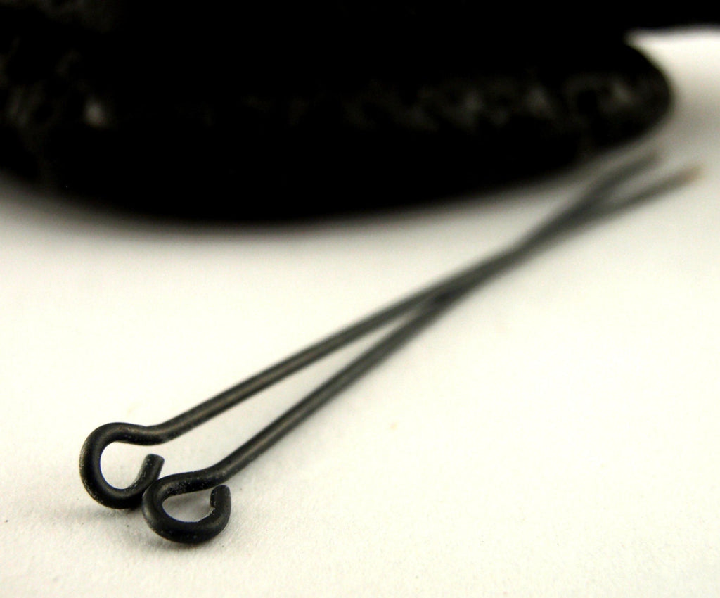 10 Niobium Eye Pins Anodized or Natural Silver 21 gauge 1 3/4 inch