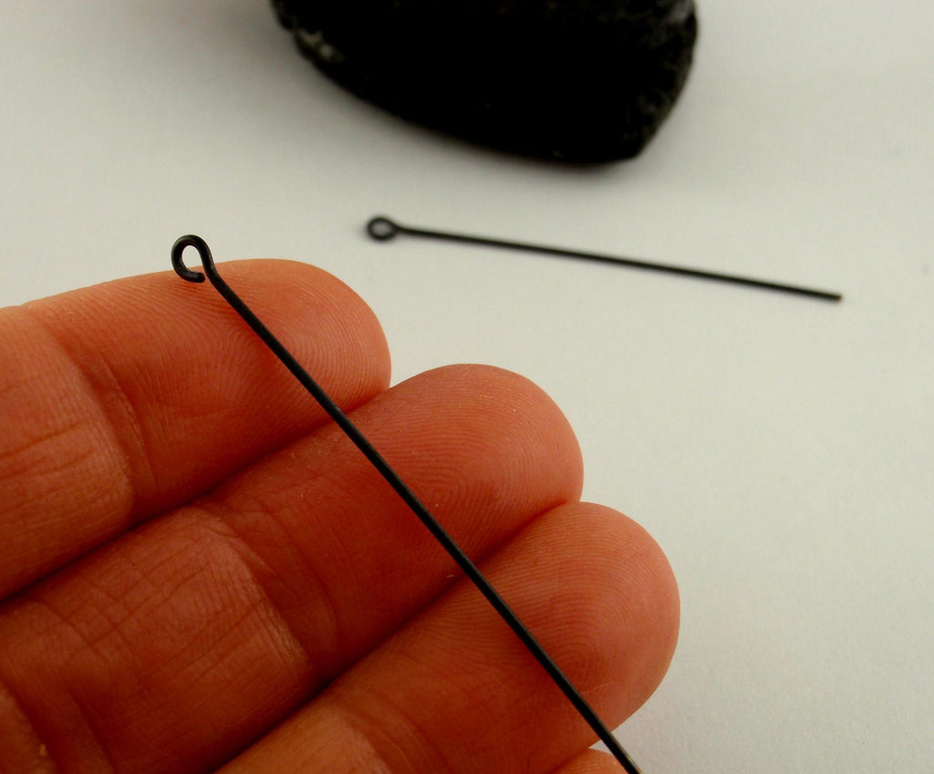 10 Niobium Eye Pins Anodized or Natural Silver 21 gauge 1 3/4 inch