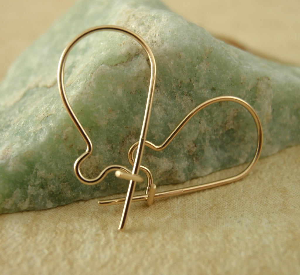 5 Pairs 14kt Yellow Gold Filled, 14kt Rose Gold Filled, Sterling Silver or Antique Sterling Silver Kidney Ear Wires - Made in the USA