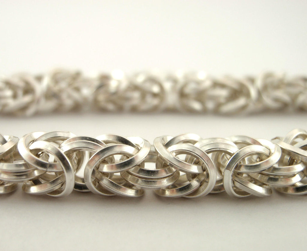 Kit Petite On Edge Square Sterling Silver Bracelet Beyond Basic Byzantine - Stunning Chainmaille Jewelry Creating