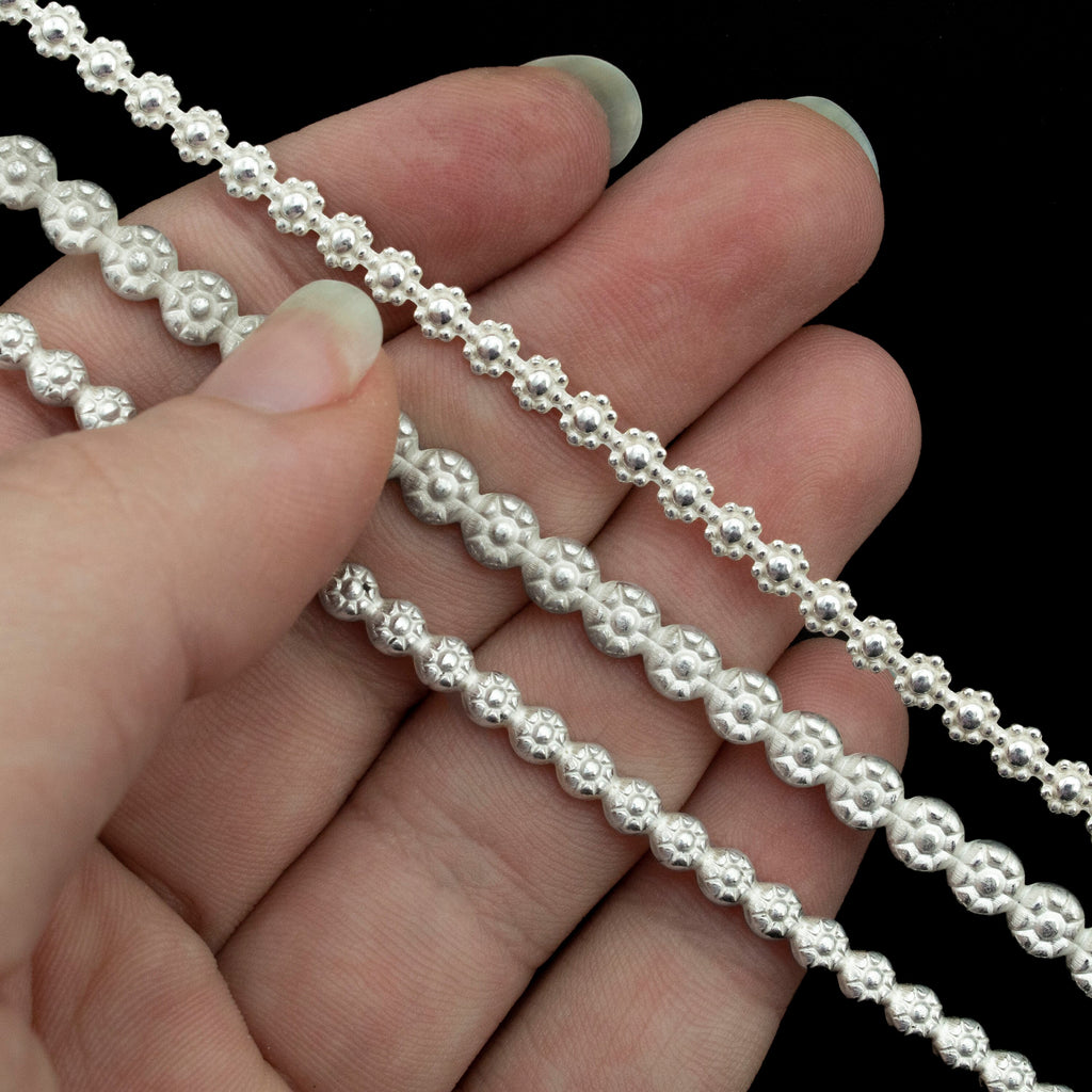 Sterling Silver Berry Pattern Wire - By the Inch