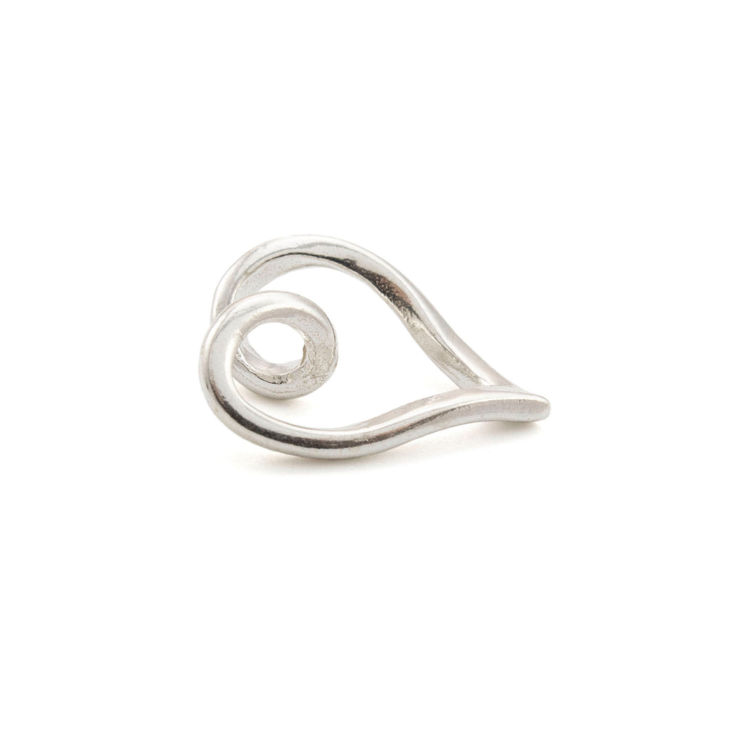 Sterling Silver Twisted Heart Pendant - 20mm Focal