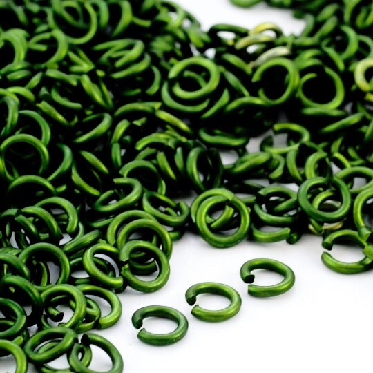 100 - 16 gauge Anodized Aluminum Jump Rings - 6.7mm ID - 9.1mm OD - 1/4 inch