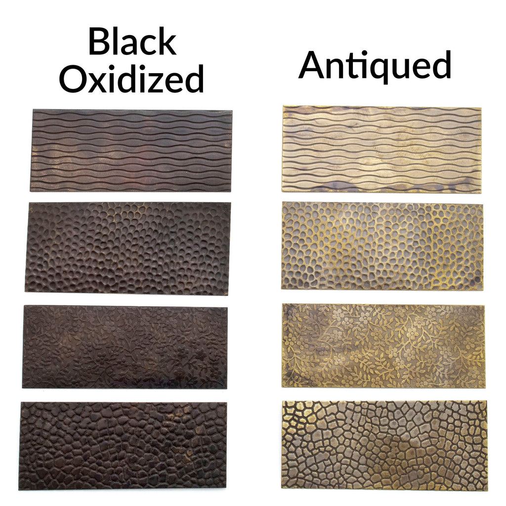 Raw Brass Pattern Flat Sheet Metal - 24 Gauge 2.5 inches X 12 inches with Custom Finishes 100% Guarantee