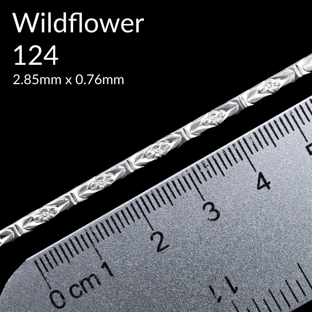 Sterling Silver Floral Pattern Flat Wire - By the Inch