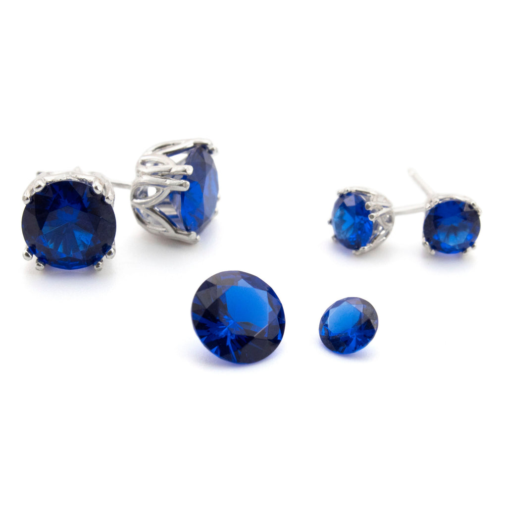 Blue Spinel - Ethical Round Faceted Alternative for Sapphires - 2mm, 2.5mm, 3mm, 3.5mm, 4mm, 5mm,, 6mm, 8mm, 10mm