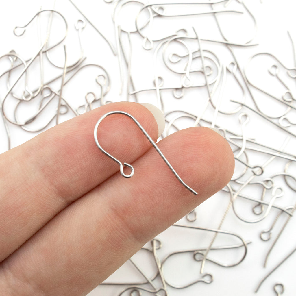 Surgical Steel Ear Wires - 10 Pairs with Outside Loop - Made in the USA