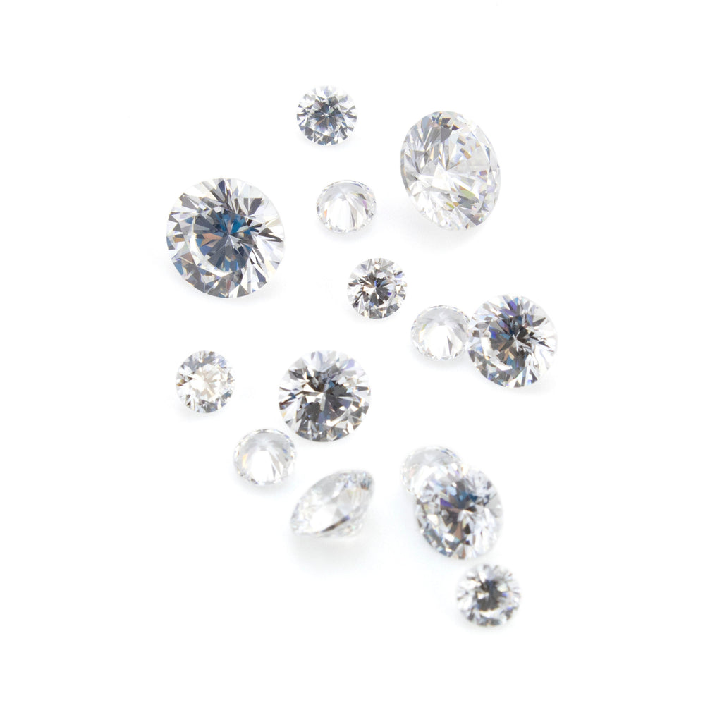 Cubic Zirconia - Loose Round Faceted CZ Stones - Great Alternative for Diamonds in 1mm, 2mm, 3mm, 4mm, 5mm, 6mm, 7mm, 8mm, 9mm, 10mm 12mm