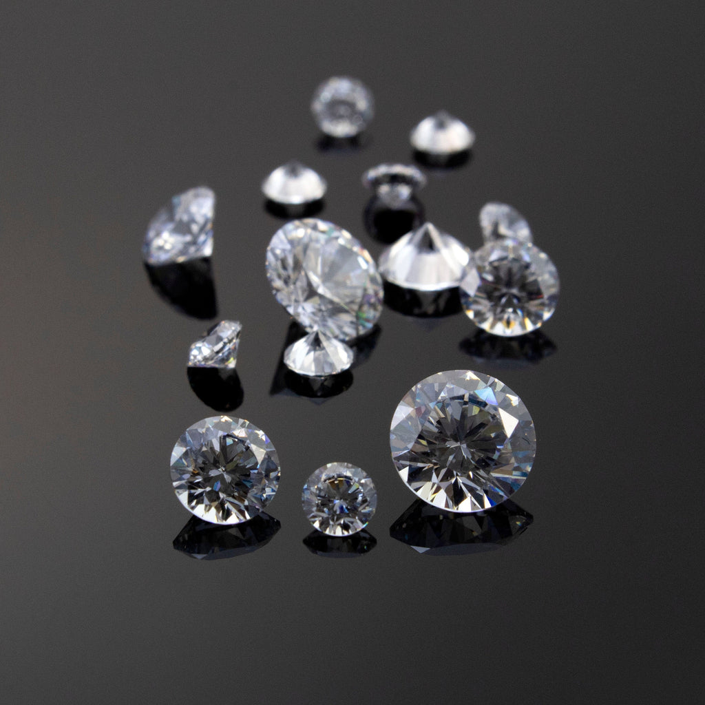 Cubic Zirconia - Loose Round Faceted CZ Stones - Great Alternative for Diamonds in 1mm, 2mm, 3mm, 4mm, 5mm, 6mm, 7mm, 8mm, 9mm, 10mm 12mm