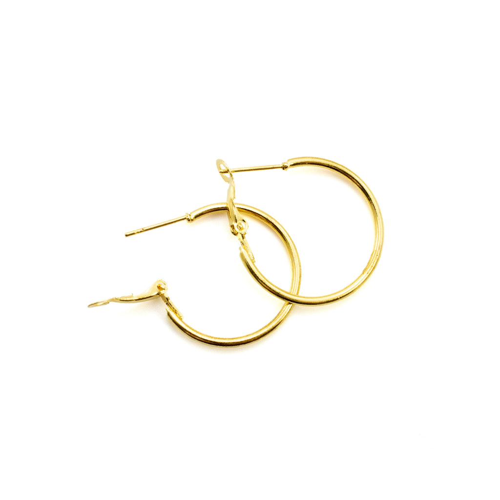Gold Plated Surgical Steel Hinged Beading Hoops - 25mm, 30mm, 35mm, 40mm, 50mm, and 60mm