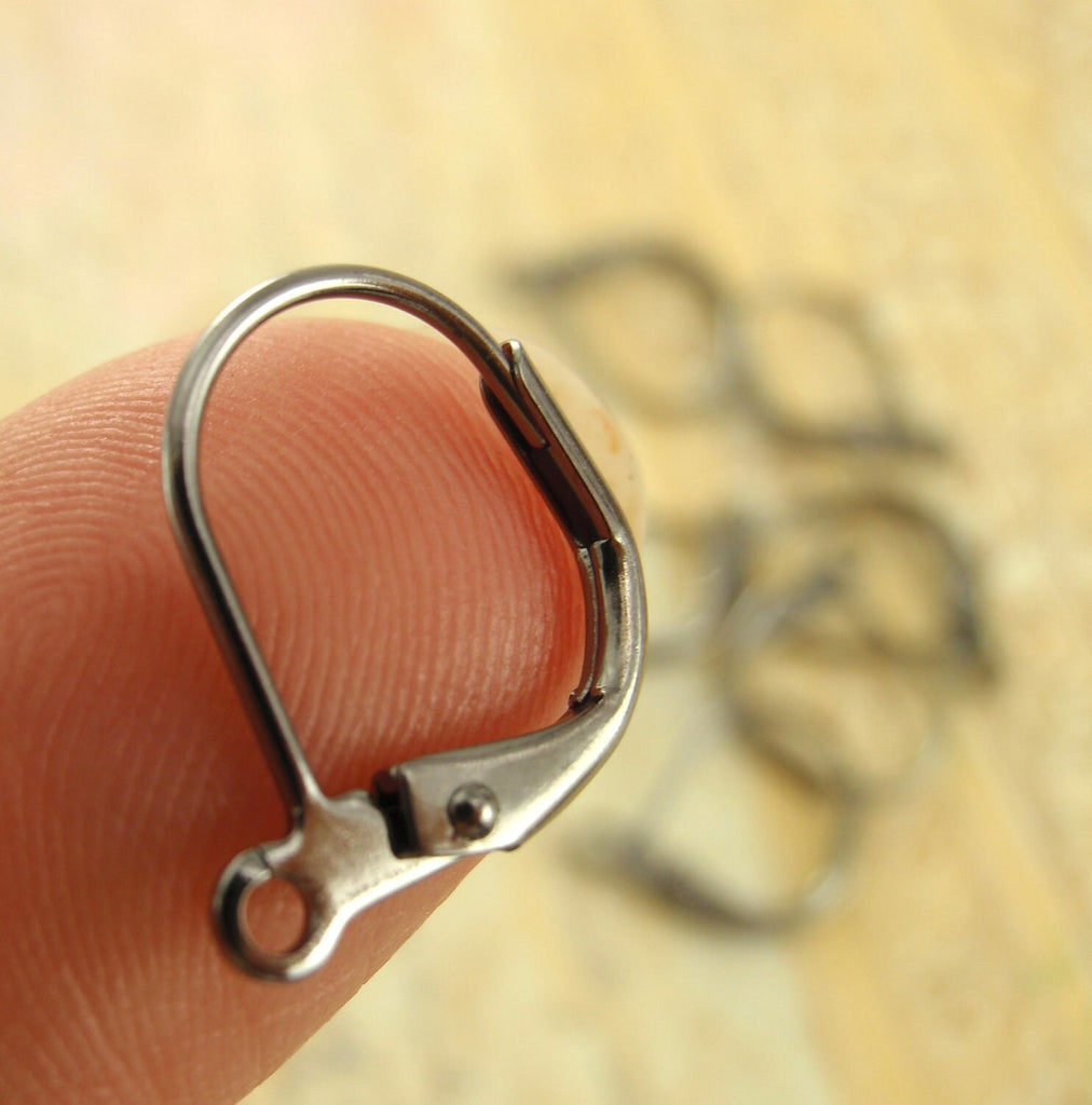 Modern Leverback Ear Wires - Gunmetal, Copper, Silver Plate or Gold Plate - Buy in Quantity and Save