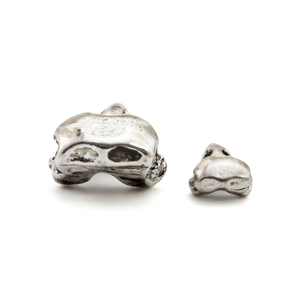 3D Raven Skull Pewter Pendant - Focal Charm with Antique Silver or Antique Gold Finish - 2 Sizes