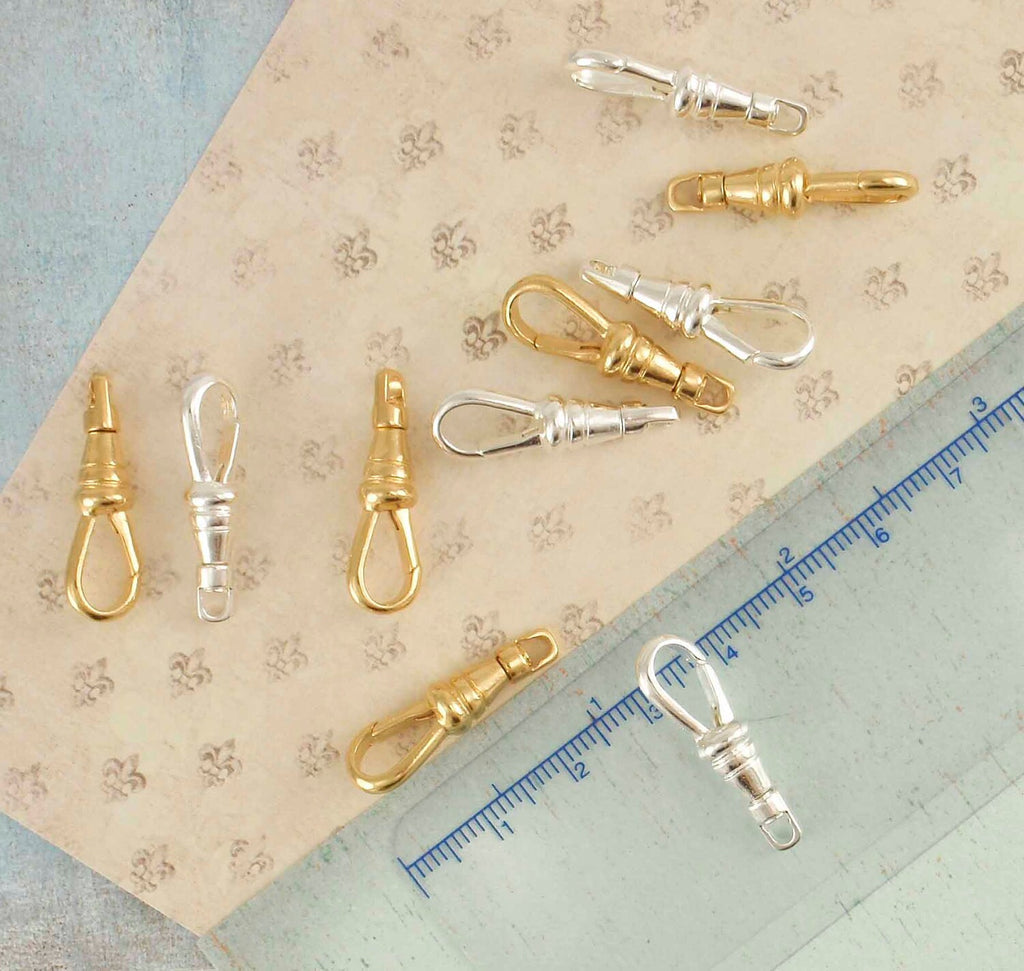4 Large Self Closing Swivel Clasps - Triggerless - 22mm X 8mm - Silver Plated or Gold Plated - 100% Guarantee