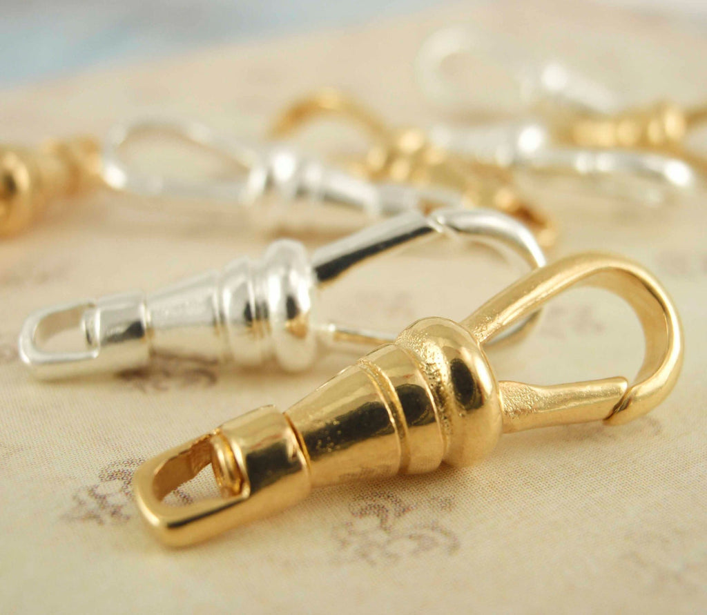 4 Large Self Closing Swivel Clasps - Triggerless - 22mm X 8mm - Silver Plated or Gold Plated - 100% Guarantee