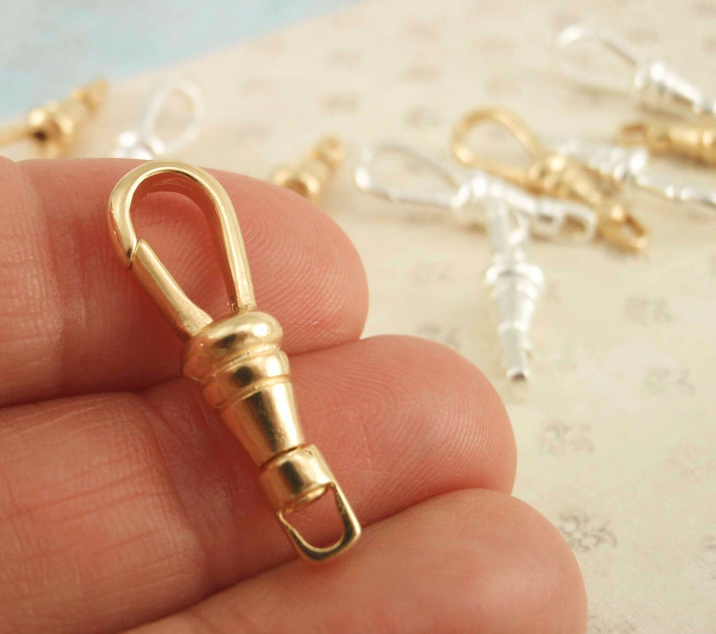 4 Large Self Closing Swivel Clasps - Triggerless - 22mm X 8mm - Silver Plated or Gold Plated - 100% Guarantee