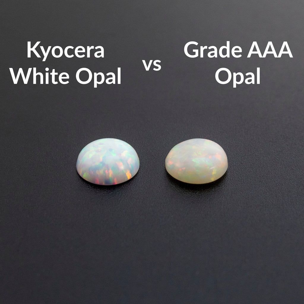 Kyocera White Opal Cabochon Stones - Lab Grown Loose Round Stones