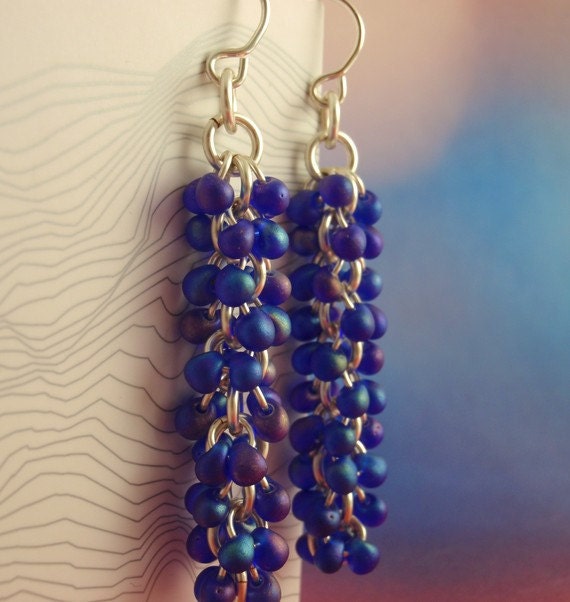 Matte Cobalt AB Miyuki Drop Beads - Make Shaggy Earrings, Bracelets or Use for Beading