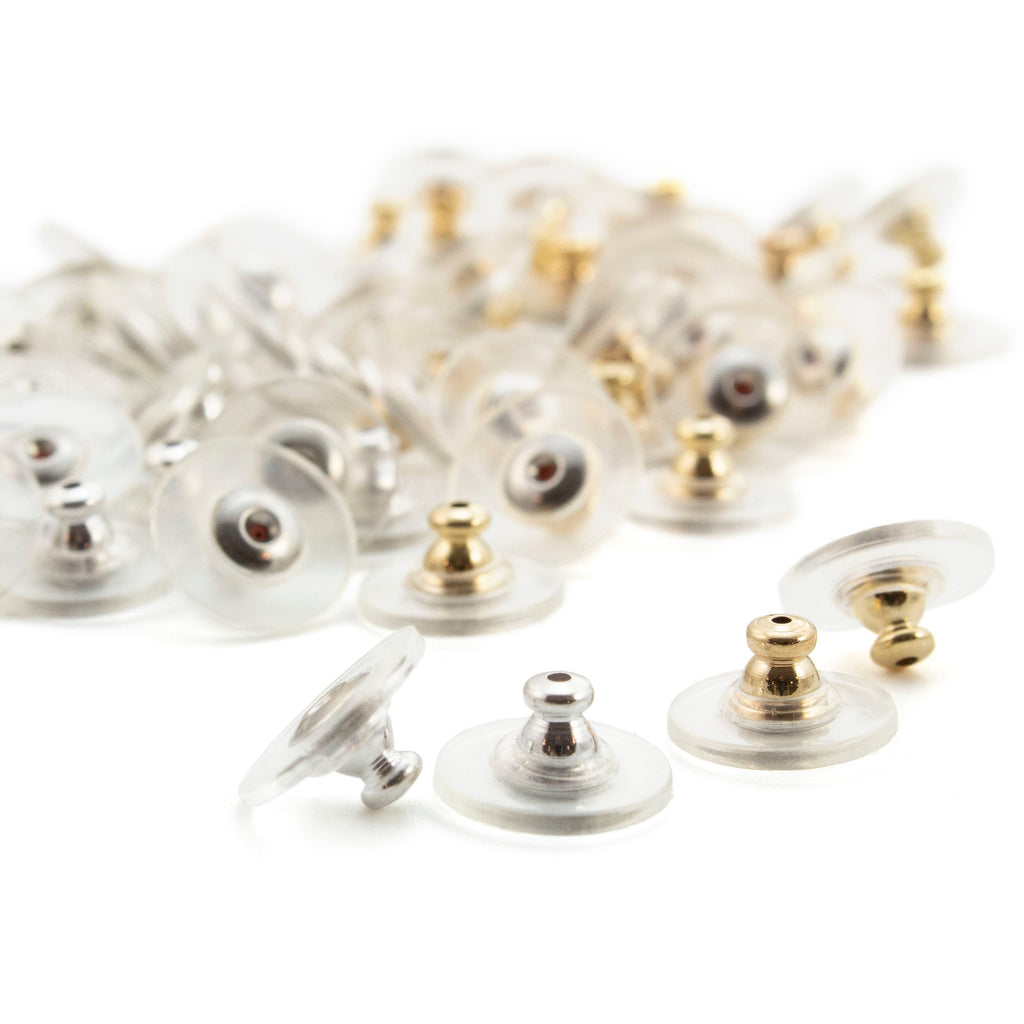 10 pairs Ear Donuts - Comfort Clutch - Perfect to Stabilize Heavy Post Earrings - Silver or Gold Tone