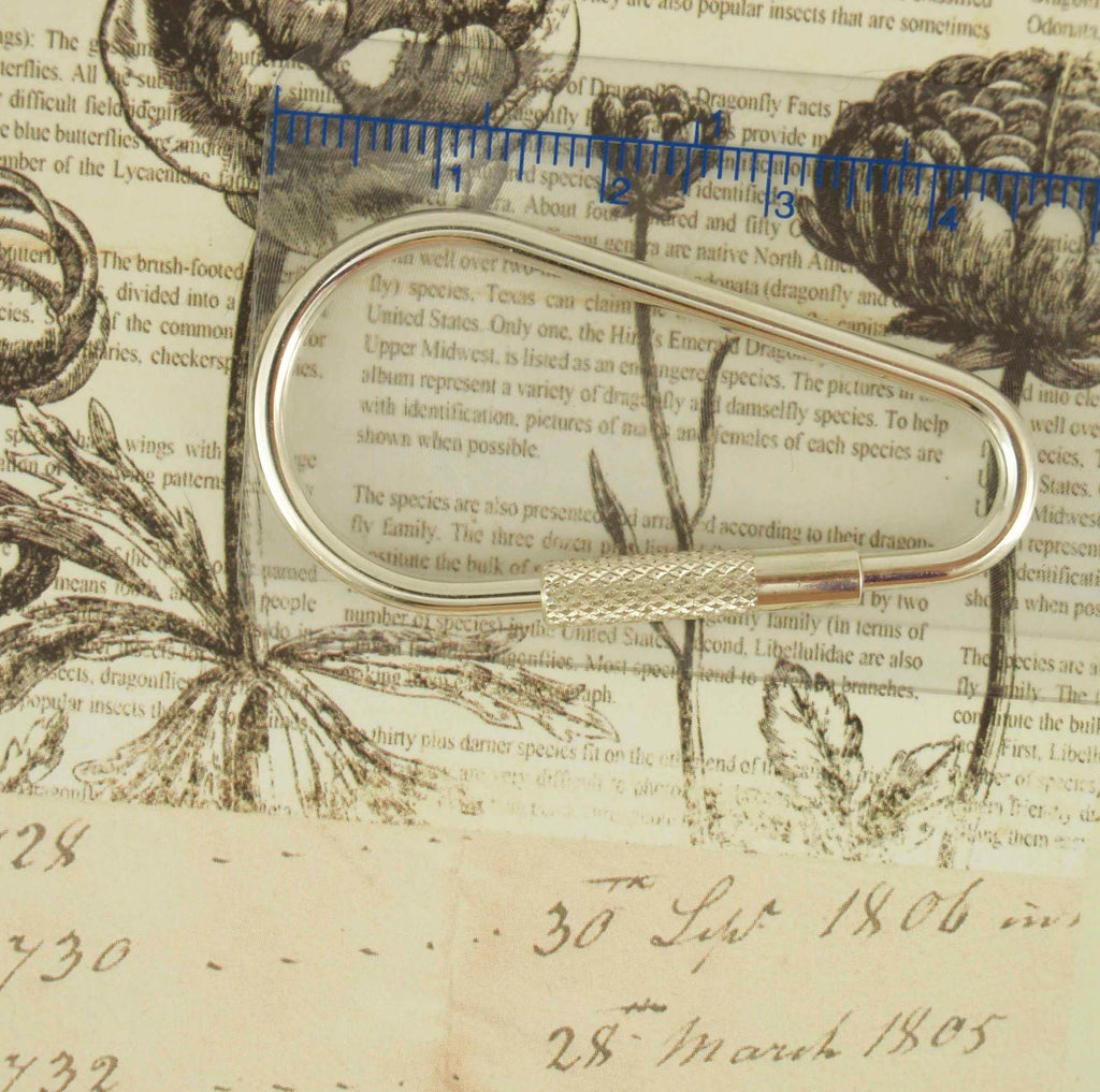 Carabiner Key Ring Sterling Silver 47mm X 23mm - Made in the USA