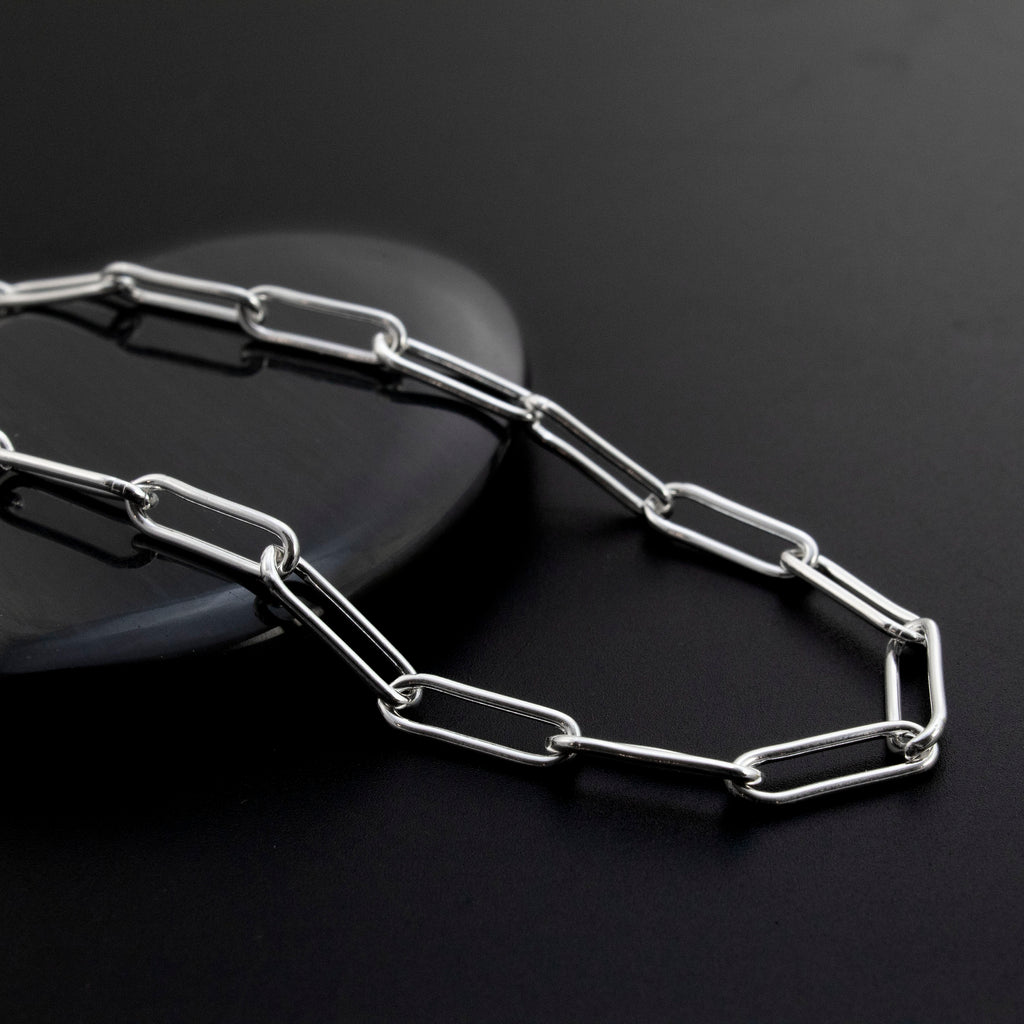 Any Length Sterling Silver Paperclip Chain - 1.9mm, 2.6mm, 3.8mm, 6mm Cable Necklace - Custom Finished or By The Foot Bulk