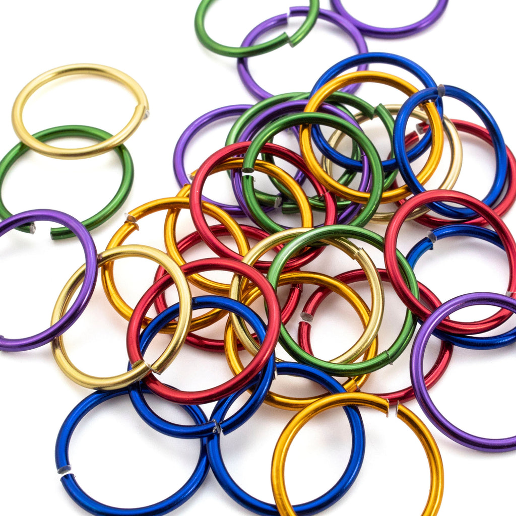 20 - 10 gauge Anodized Aluminum Handmade Jump Rings - You Pick the Color - Super Dead Soft