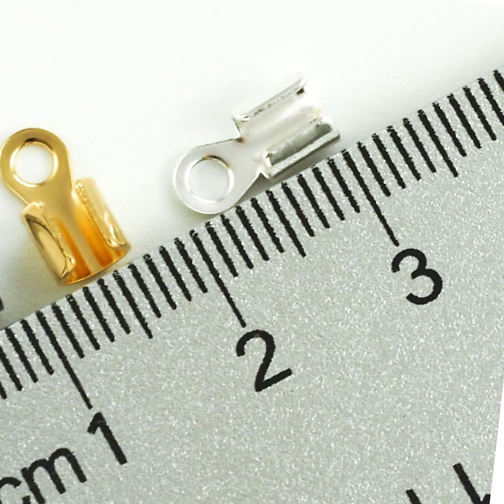 20 - 12mm X 6mm Fold Over Cord Ends - Silver Plated, Gold Plated - Best Commercially Made - 100% Guarantee