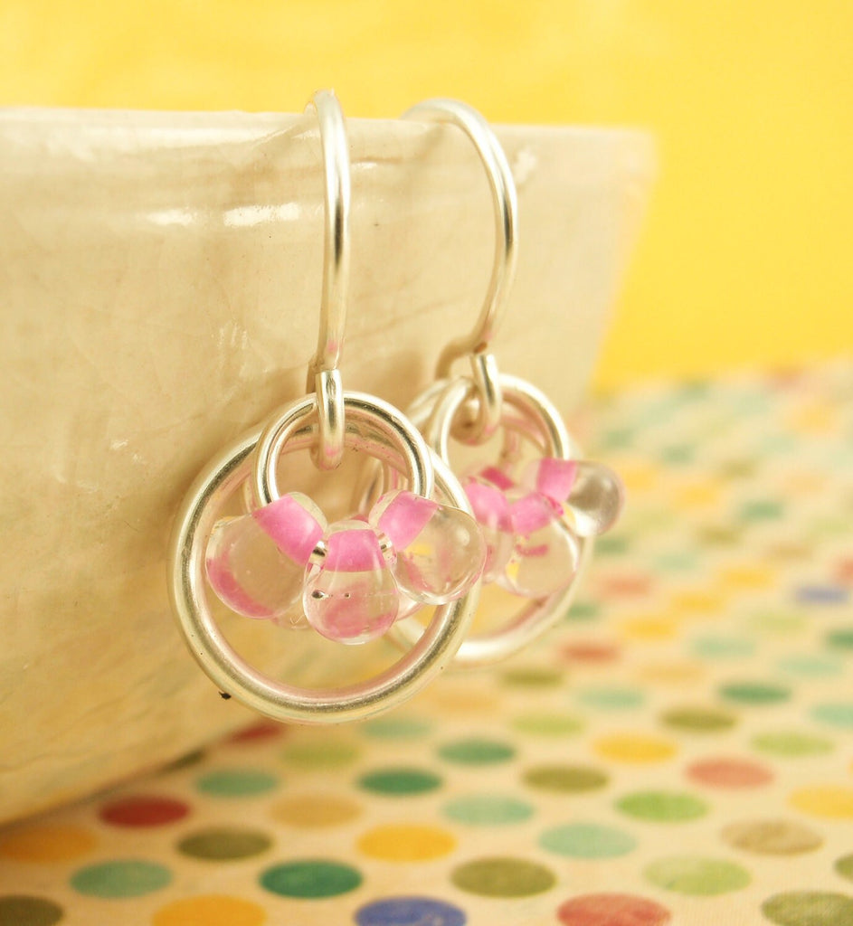 Electric Pink Lined Crystal Miyuki Drop Beads