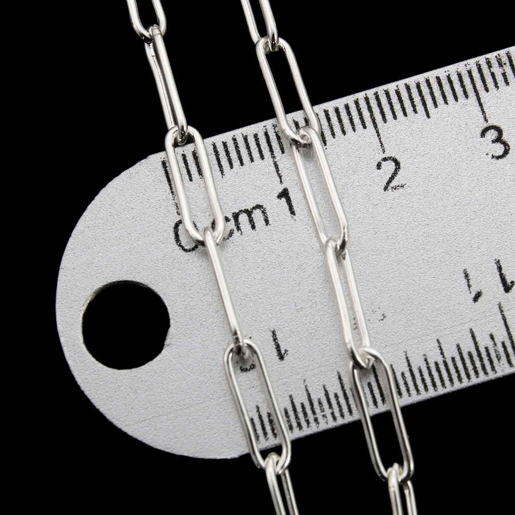 Any Length Sterling Silver Paperclip Chain - 1.9mm, 2.6mm, 3.8mm, 6mm Cable Necklace - Custom Finished or By The Foot Bulk