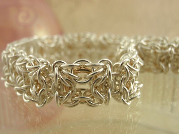Heirloom Bracelet Kit in Sterling Silver and 14kt Gold Filled Celtic Labyrinth Intermediate Chainmaille Jewelry Creating