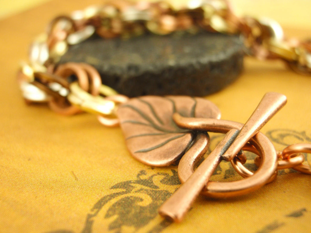1 Sterling Silver Leaf Toggle Clasp 26.5mm