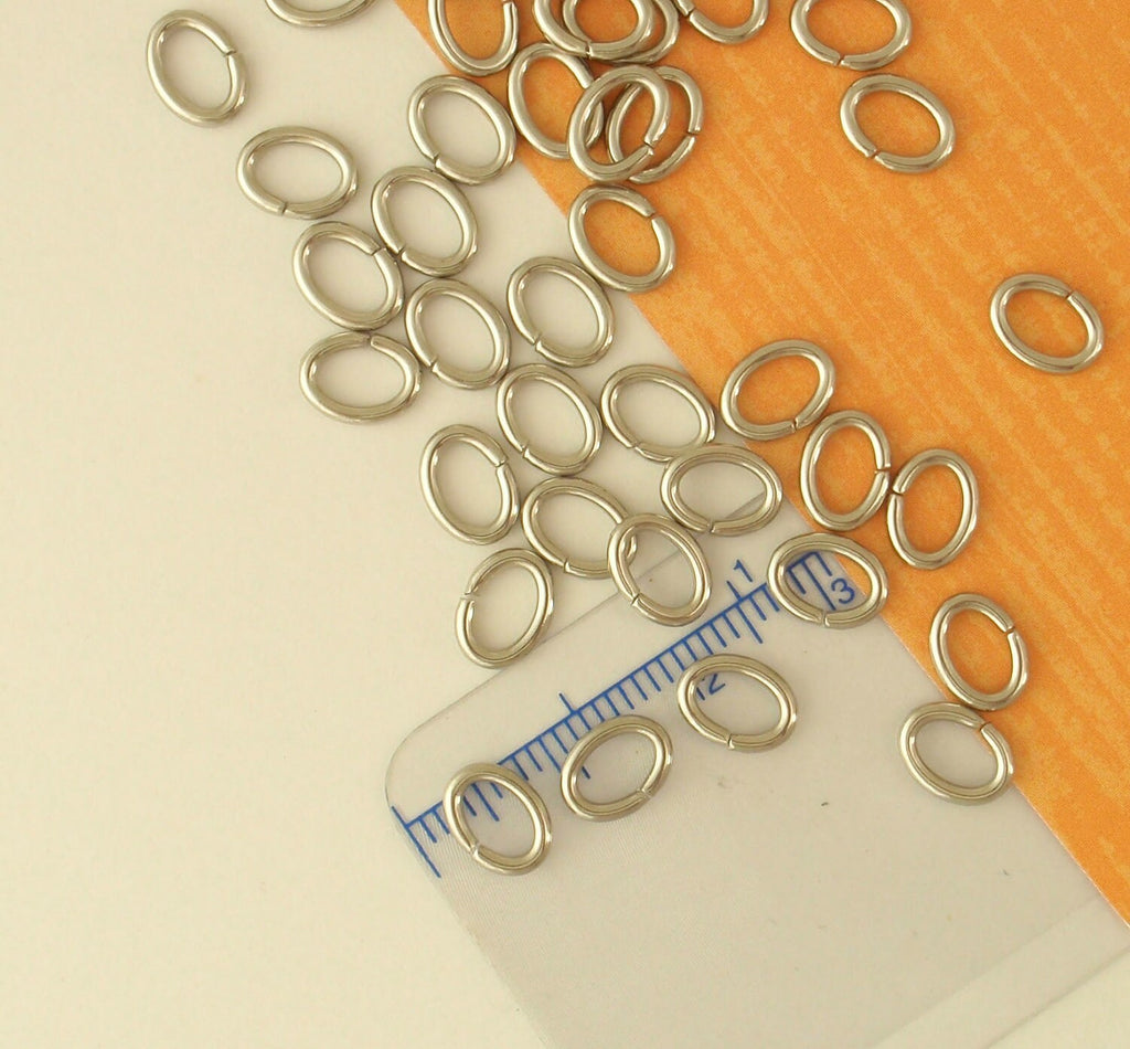 50 Stainless Steel OVAL Jump Rings - You Choose 18 or 16 gauge - Best Commercially Made - 100% Guarantee